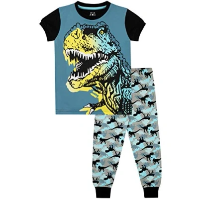 Image of Harry Bear Boys Dinosaur Pyjamas Snuggle Fit Multicoloured Age 10 to 11 Years