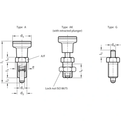 Image of Ganter GN617 8 AK Indexing Plunger; Steel