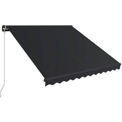 Image of vidaXL Manual Retractable Awning with LED 300x250 cm Anthracite