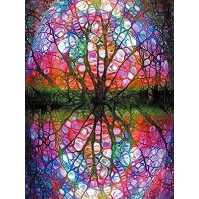 Image of OWN4B Cross Stitch Kits Stamped, Tree Pattern Printed 11CT 14.2x18.1 inch DIY Embroidery Kit (Tree)
