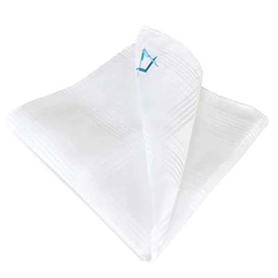 Image of Masonic The Collection Freemasons Craft Pocket Square Silk Handkerchief Comes in Blue and Light Emblem A Meaningful Gift Accessory For Freemason Men