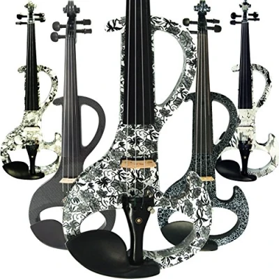 Image of Aliyes Handmade Professional Silent Electric Violin 4/4 Full Size Solid Wood Student For Beginner Kit String,Shoulder Rest,Rosin 1309