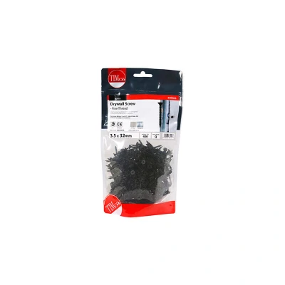 Image of 3x TIMCO Drywall Screws Fine Thread PH Bugle Black 00032DRYB Pack of 400