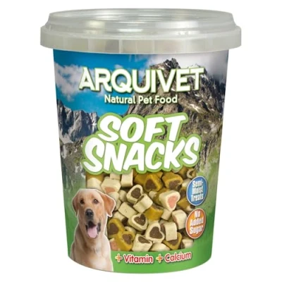 Image of Arquivet Soft Snacks Hearts mix with chicken, game meat, lamb, salmon and rice 300 gr Dog treats