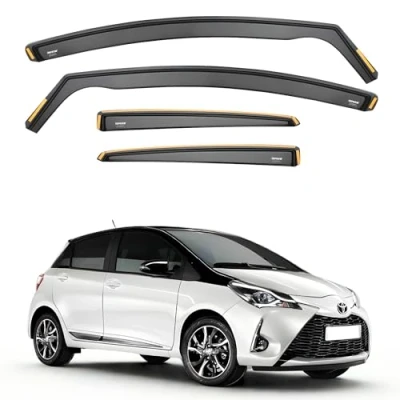 Image of ISPEED Wind Deflectors for TOYOTA YARIS XP150 MK3 2011 2019 5 Door Hatchback 4pc Set Keep Your Car Ventilated In Rain Reduce Turbulence Tinted, Channel Type