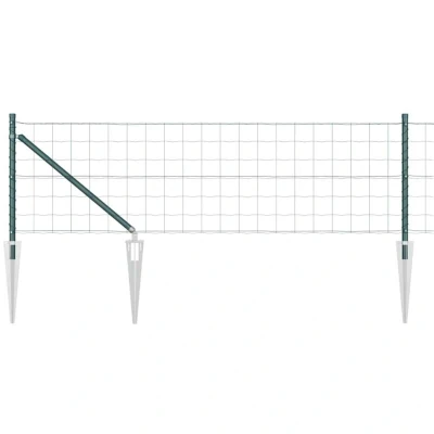 Image of vidaXL Euro Fence with 13 Spike Posts 0.8x25 m Galvanised Steel Green