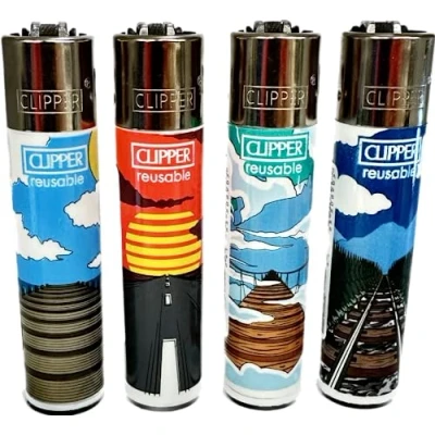 Image of 4 x clipper lighters Set, Lighter, Lighter Refillable Diffrent New Desing Availble, standard size (No Fuel)