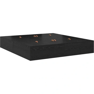 Image of vidaXL Storage Bed Frame Black Oak 200x200 cm