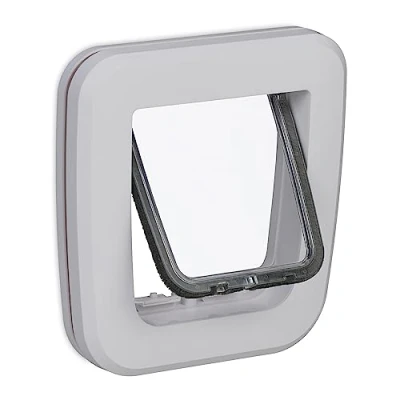 Image of Relaxdays Pet Flap for Insect Screen Door, Suitable Large Dogs, Dimensions H x W: 42x37 cm, Magnetic, Lockable, 60% 40% Plastic, 25x24x4.5 cm