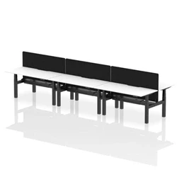 Image of Air B2B 1600x800 Adjustable 6P Bench Desk Scalloped White/Black/Screen