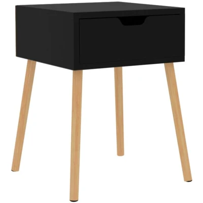Image of vidaXL Bedside Cabinet High Gloss Black 40x40x56 cm Engineered Wood