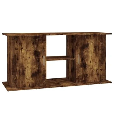 Image of vidaXL Smoked Oak Aquarium Stand Engineered Wood Fish Tank Base with Ample Storage Modern Home Decor Item
