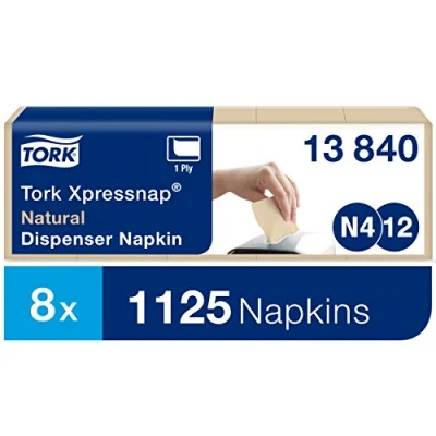Image of Tork 13840 Xpressnap Extra Soft Environmental Napkins N4 / Suitable for Interfold Napkin System Dispensers/Nature 1 Ply 8 x 1125 (10.7 16.5 cm)