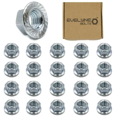 Image of M5 Serrated Flange Hex Nuts 5mm Steel (Pack of 20) Evelyne