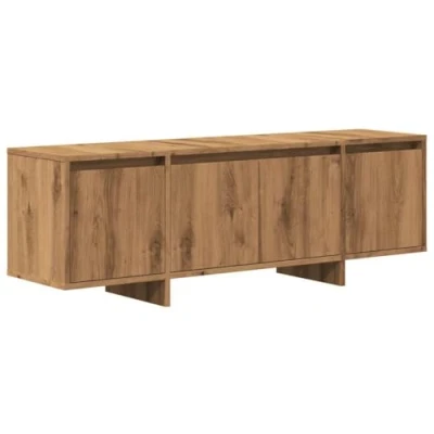 Image of vidaXL tv cabinet stand media unit in artisan oak engineered wood with ample storage space for living room or bedroom