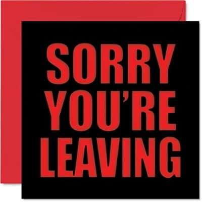 Image of Leaving Cards for Colleagues Women Men Sorry You&#039;re Your Good Luck In New Job Card, 145mm x Greeting Cards, Funny Gifts Congratulations Card