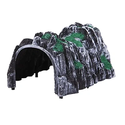 Image of Grey Stone Tunnel, Train Railway Accessories Simulated Cave Plastic Rockery Model Railroad Tunnel