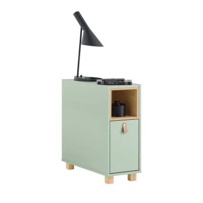 Image of Sofa Side Table Bedside Narrow Cabinet, FBT161 GR Sobuy