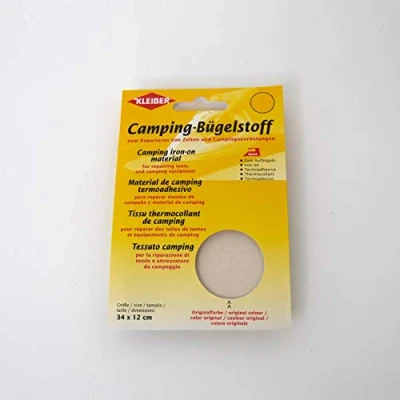 Image of Kleiber 100 Percent Cotton Canvas Tent with Awning Iron on Repair Patch, White