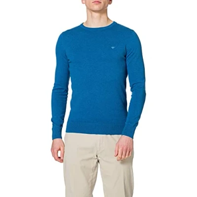Image of TOM TAILOR Men&#039;s 1012819 Basic knitted jumper, 26127 Royal Blue Melange, M