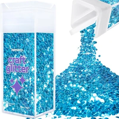 Image of Glitter for Craft Shaker Ocean Blue Resin Tumblers Cards Christmas Jewellery Candle Super Chunky Nail Face Cosmetic 110g / 3.9oz