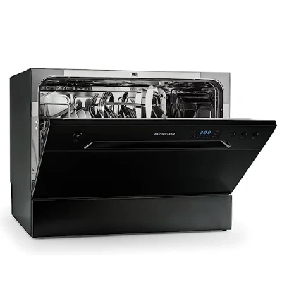 Image of Klarstein Table Top Dishwasher, 8 Place Setting Mini, Quiet Operation Countertop w/ 6 Washing Programs, Compact Tabletop, Easy To Install for Home or Office Use