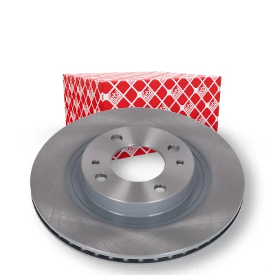 Image of 1612090780, 4249L5, 4615A093 Brake disc FEBI BILSTEIN 170600 Front Axle 257mm 17mm 4 Hole 100mm internally vented Coated PEUGEOT: iOn Hatchback