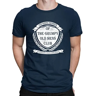 Image of Mens Grumpy Old Club Founding Member Funny Slogan T Shirt Navy Blue (XL)