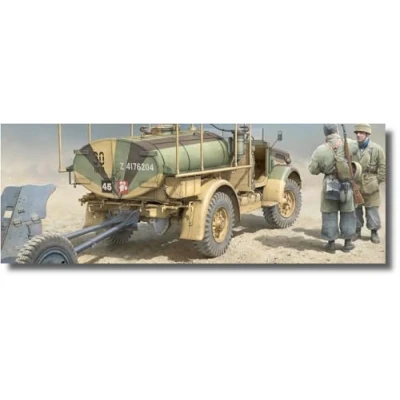 Image of Gecko Models Model Truck Bedford Mwc 15 CWT 4x2 200 Gallon Water Bowser (Open Cab Aeroscreen) 35gm0031 1:35