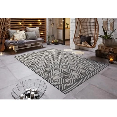Image of freundin Home Collection In &amp; Outdoor Breeze Rug 120 x 170 cm Black
