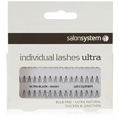 Image of Salon System Individual Bulb Free Ultra Black Short Flare Lashes