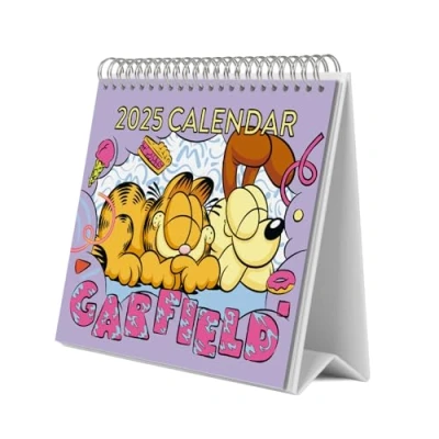 Image of Grupo Erik Garfield Desk Calendar 2025 8 x 7 inches 20 17 cm 12 Month Planner, Desktop 2025, Gifts