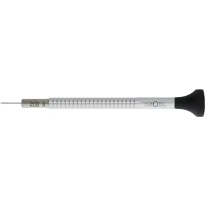 Image of Horotec MSA01.020 Watchmaker&#039;s Screwdriver Made of Eloxed Aluminium, Ergonomic POM Head and Interchangeable Stainless Steel Bit, 0.6 mm