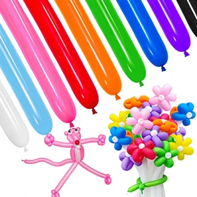 Image of HYKJNBW Long Balloons for Modelling, 260Q Balloons, Magic Twisting Animals Wedding Bachlorette Birthday Party Decoration 100cs