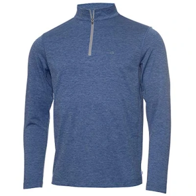 Image of Calvin Klein Mens Harlem 1/4 Zip Pullover Denim Marl XL