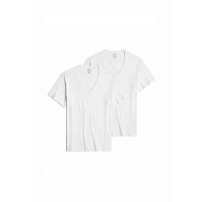 Image of G STAR BASE Vneck 2PACK Undershirt, Men&#039;s, Size: Large, White