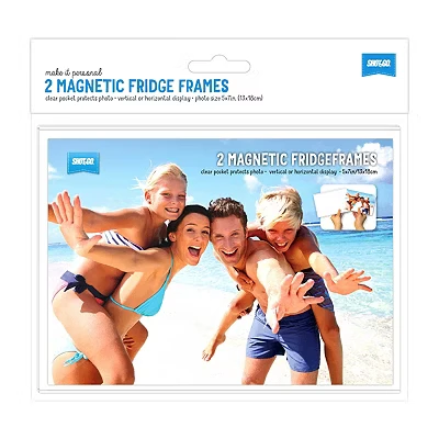 Image of Shot2go Pack of 2 Magnetic Photo Fridge Frames Clear 5x7