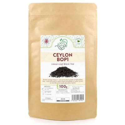 Image of Ceylon Premium Black Loose Leaf Tea Broken Orange Pekoe 1 BOP1 (Ceylon BOP1, 100g)