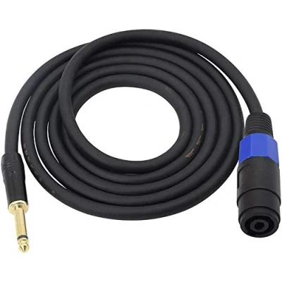 Image of XMSJSIY Speakon to 1/4&quot; Mono Speaker Cable, 6.35mm TS Plug Female Wire 14 Gauge Audio Amplifier Connection Cord for DJ/PA with Twist Lock 2M (Speakon Female)