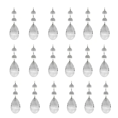 Image of Uinfhyknd 20Pcs Chandelier Crystals,Clear Teardrop Crystal Pendants Parts Beads, Crystals For Chandeliers(50Mm,Clear)