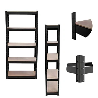 Image of EFAN 150 x 70 30 cm Storage Shelving Units, Heavy Duty Boltless Metal Racking, Black 5 Tier (175KG Per Shelf), 875KG Capacity, For Home, Workshop, Supermarket, Garage, Year Warranty
