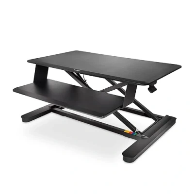 Image of Kensington SmartFit Sit/Stand Desk Fully Assembled Ergonomic Workstation with Two Tier Structure for Main Surface, Keyboard, Mouse and Dual Monitor Set up (K52804WW)