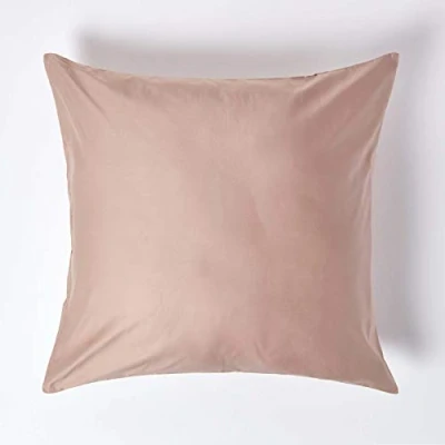 Image of HOMESCAPES 1000 Thread Count Egyptian Cotton Beige 80 x cm Pillowcase Euro Size Luxury Pillow Case