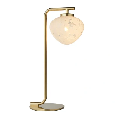 Image of Mali Table Lamp Satin Brass Plate, White Confetti Glass, 1x G9