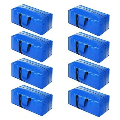 Image of YZK 8 Pack Moving bags Extra Large Strong, Boxes Heavy Duty, Strong Packing for House Essentials, moving, Water Resistant, Space Saving, Reusable (Blue)