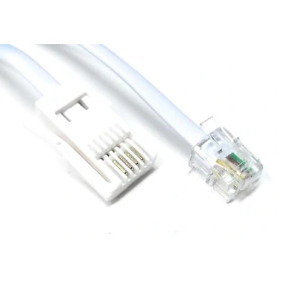 Image of DRUT 5m BT to RJ11 4 Wire (431A) Male UK Telephone Modem Lead Cable (White) 16.5ft