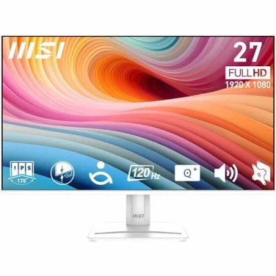 Image of MSI PRO MP275W E2 27 Inch FHD Office Monitor 1920 x 1080 IPS Panel, 4 Sided Frameless, 120 Hz Refresh Rate, Eye Friendly Screen, Built in Speakers, Tilt Adjustable HDMI 2.0, DP (1.2a), D Sub (VGA)