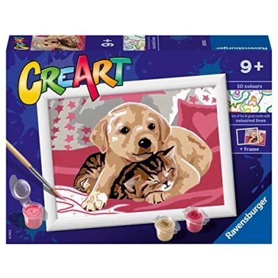 Image of Ravensburger CreArt Series E, On Cover, Paint by Numbers, Painting Kit Children, Animal Theme, Frame Included, Educational Game, Gift Idea Children 9+ Years, 22 x 16 cm