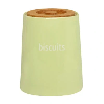 Image of Premier Housewares Biscuit Ceramic Kitchen Storage Jars Green Cookie for Biscuits Canisters The Tea Coffee Sugar and