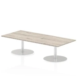 Image of Italia 1800x800mm Poseur Rectangular Table Grey Oak Top 475mm High Leg